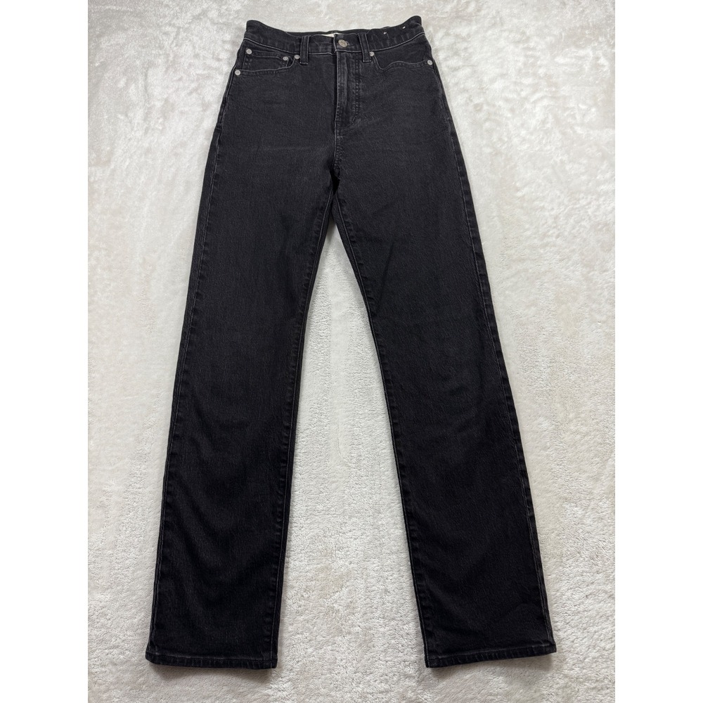 Madewell Womens 90s Straight High Rise Black Denim Jeans 24 Meas: 25x30